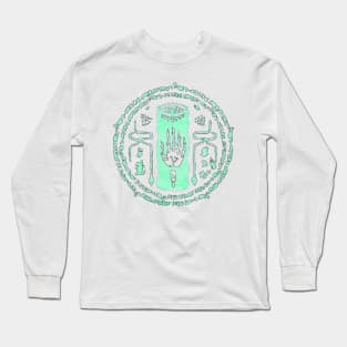 Zonai Green Swirl on White (Totk) Long Sleeve T-Shirt